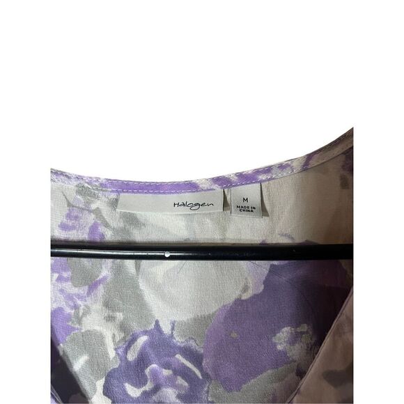 Halogen Sleeveless Silk Purple‎ Floral Blouse Size M - Picture 5 of 6